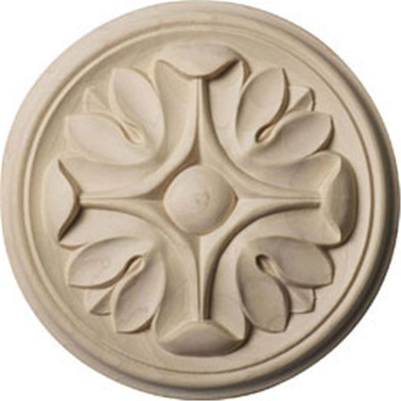 DWELLINGDESIGNS 4.25 in. W x 4.25 in. H x .5 in. P Raymond Rosette, Maple, Architectural Accent DW68982